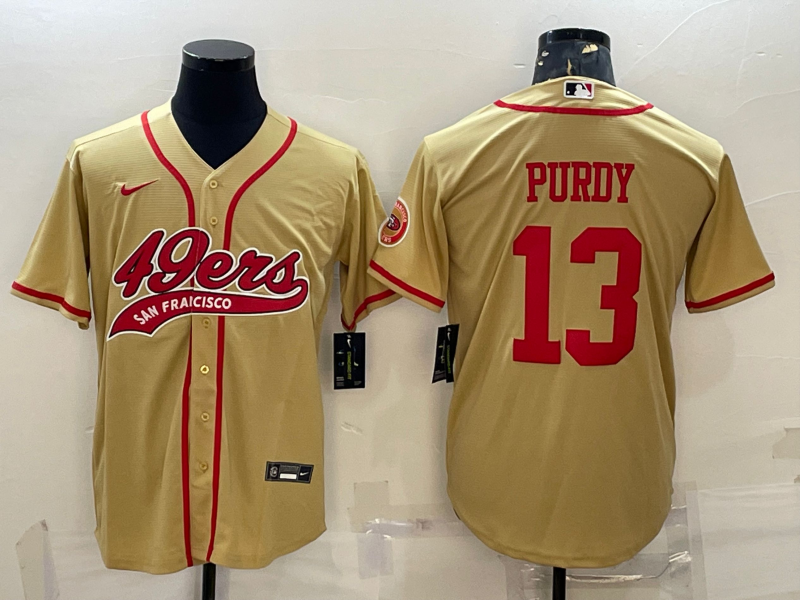 Men's San Francisco 49ers Brock Purdy #13 Gold Jersey Joint Edition